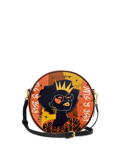 Afroyla "Aina" Orange Sorbet Circle Crossbody Bag