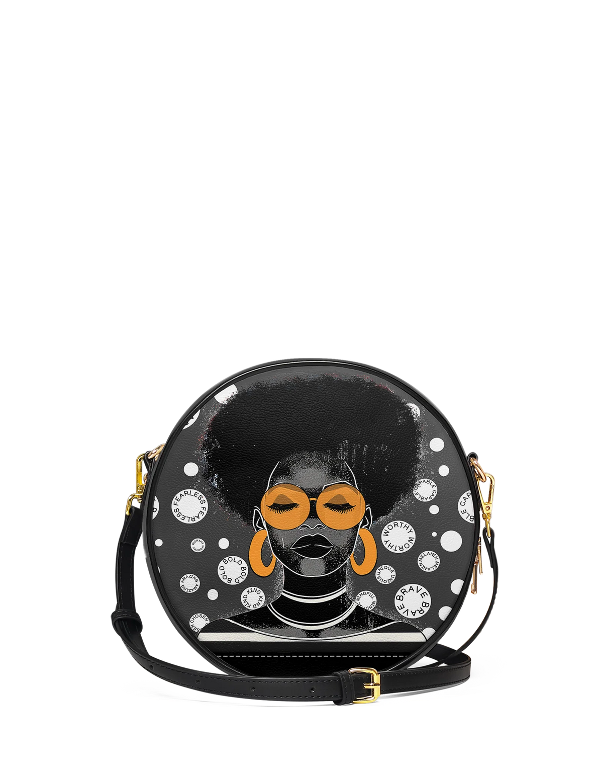Afroyla "Fahari" Monochrome Circle Crossbody Bag