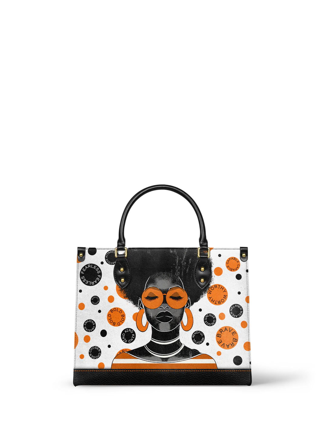 Afroyla "Fahari" Marshmallow Citrus Leather Handbag