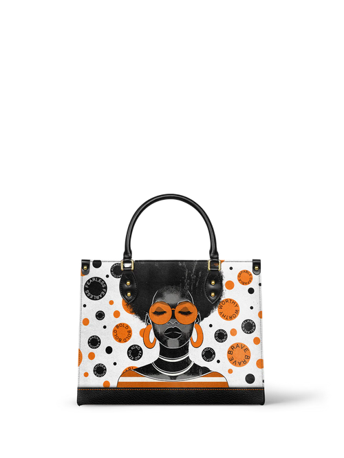 Afroyla "Fahari" Marshmallow Citrus Leather Handbag