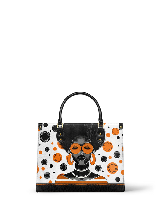 Afroyla "Fahari" Marshmallow Citrus Leather Handbag