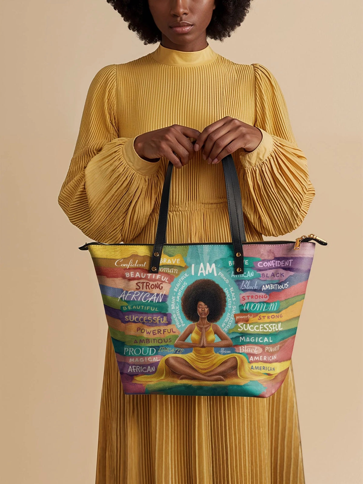 Afroyla "AfroEssence" Leather Tote Bag