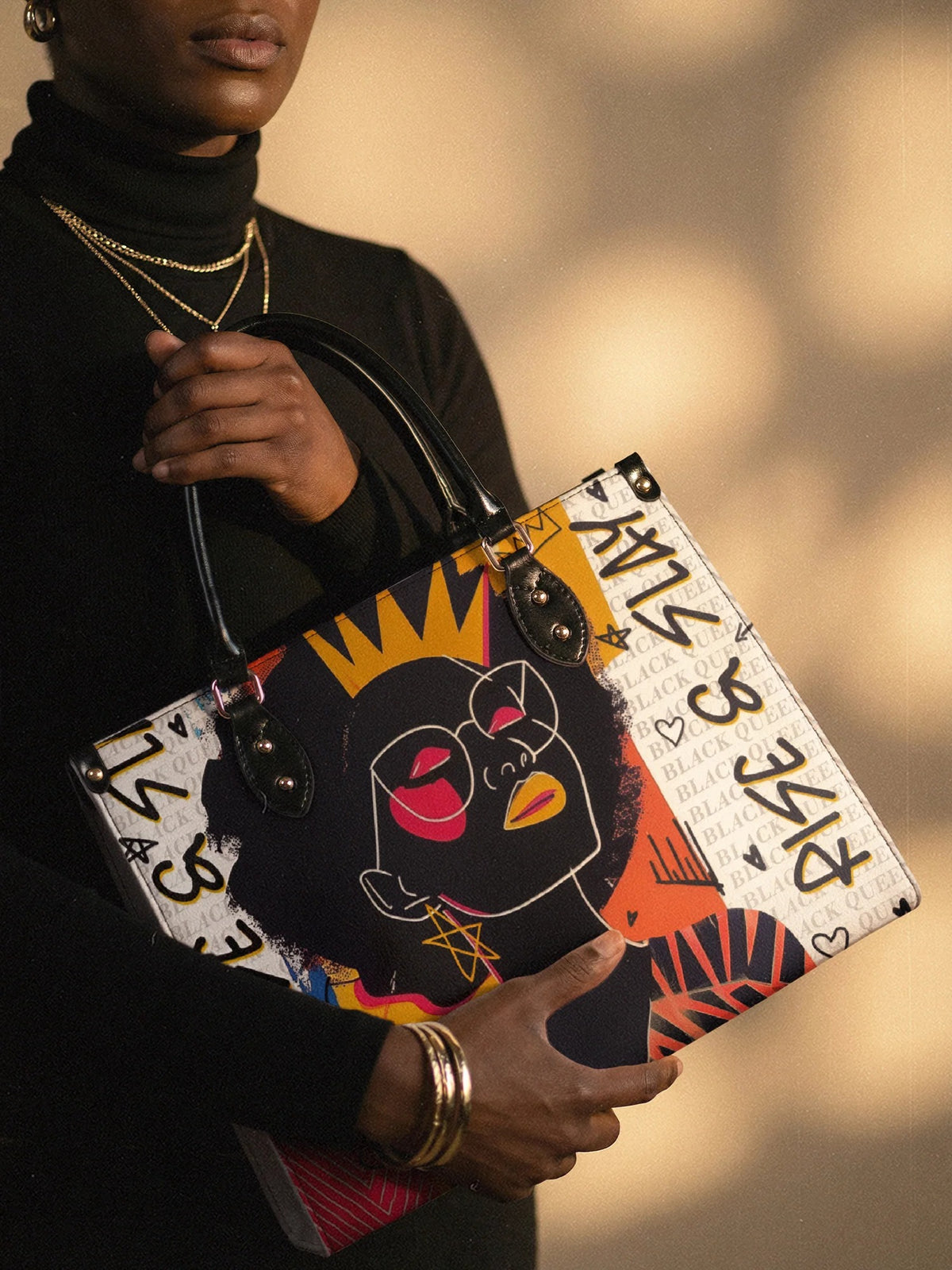 Afroyla "Aina" Coconut White Leather Handbag
