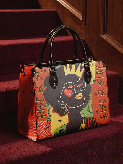 Afroyla "Aina" Flame Red Leather Handbag