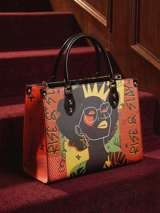 Afroyla "Aina" Flame Red Leather Handbag