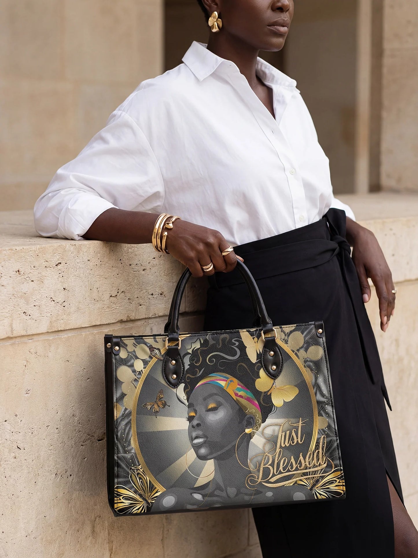 Afroyla "Barakaya" Leather Handbag