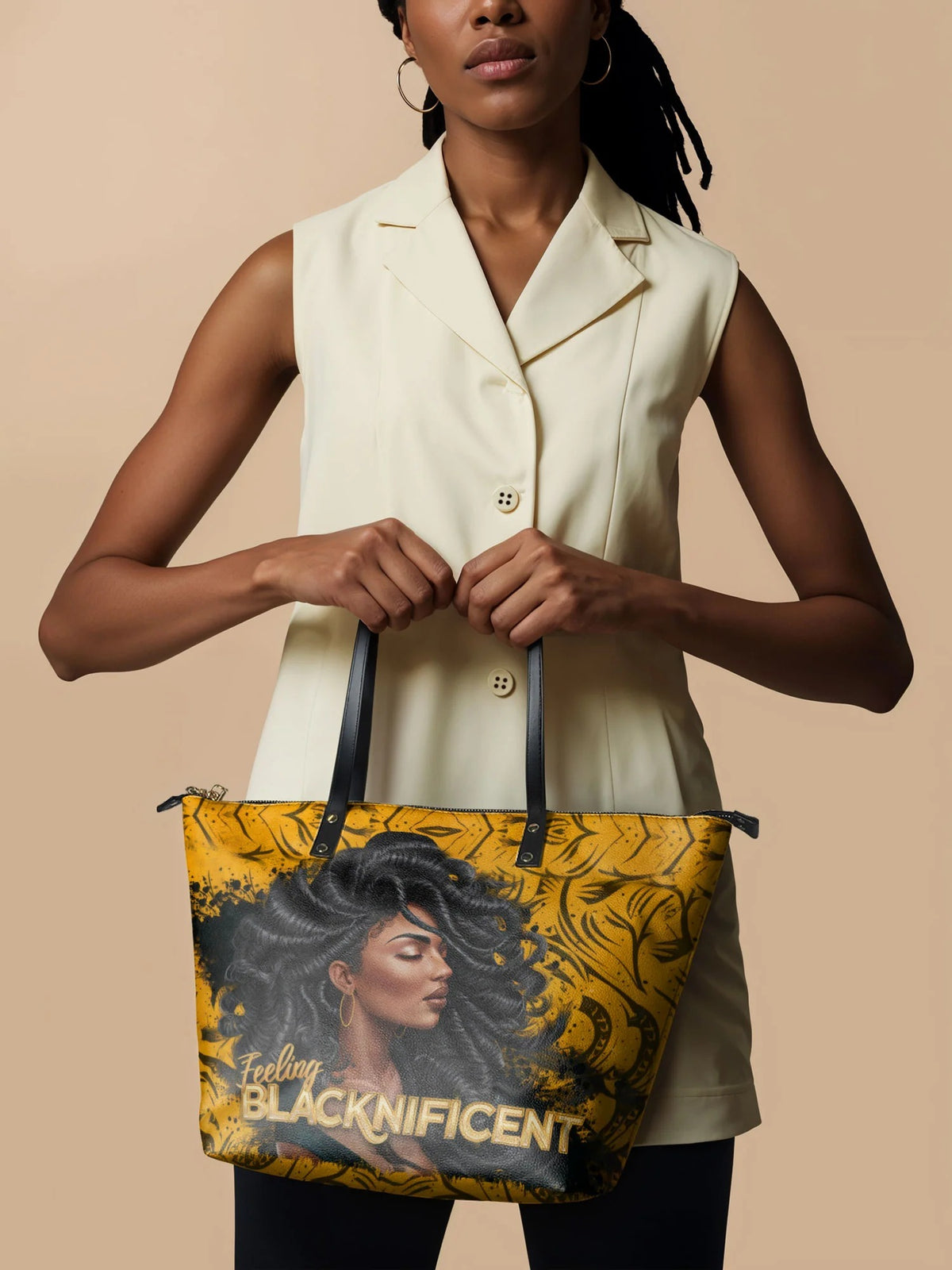 Afroyla "Blacknificent" Leather Tote Bag
