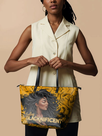 Afroyla "Blacknificent" Leather Tote Bag