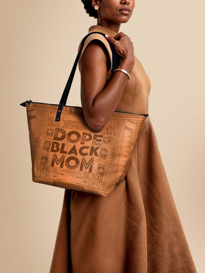 Afroyla "Dope Black Mom" Leather Tote Bag