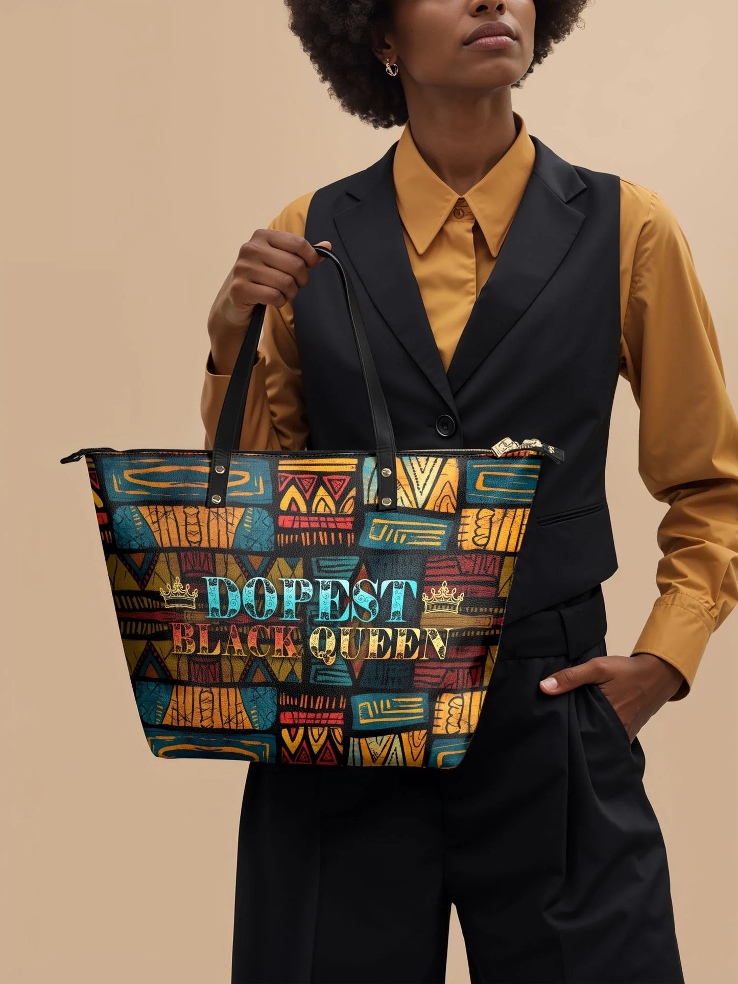 Afroyla "Dopeya" Leather Tote Bag