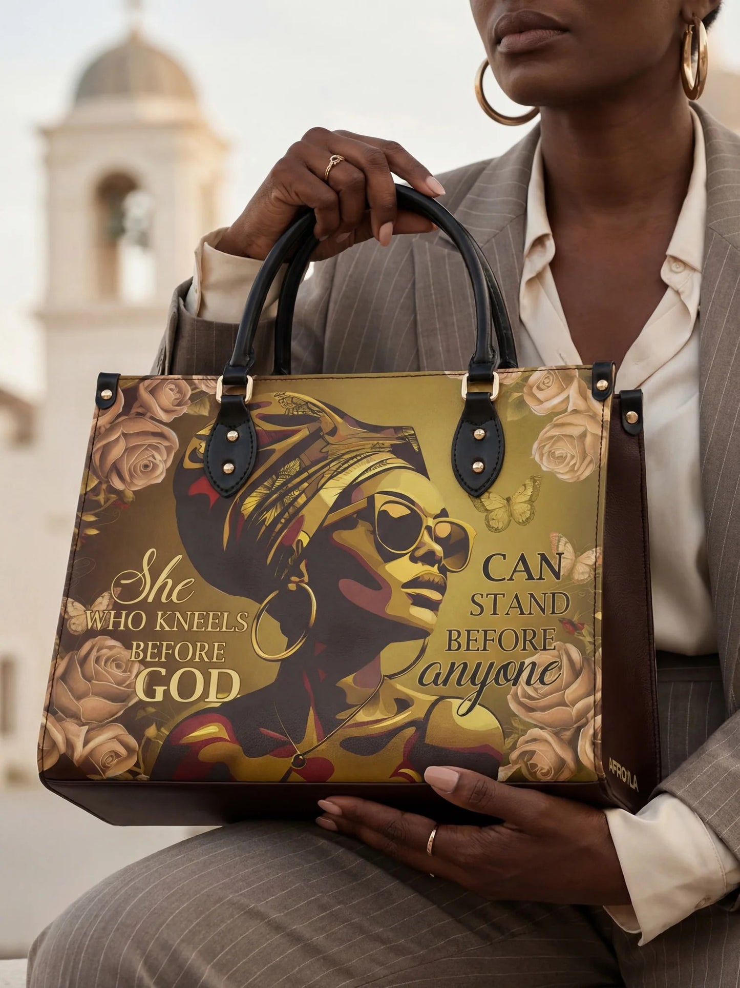 Afroyla "Godfidence" Leather Handbag