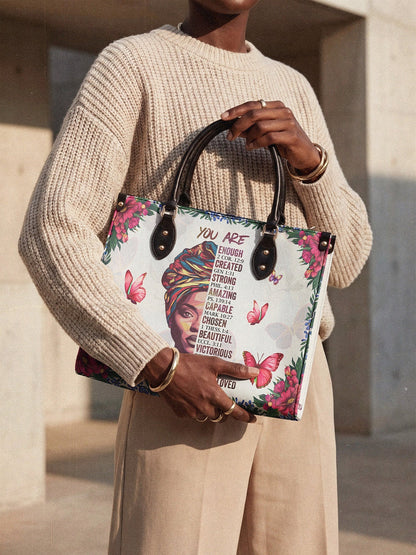 Afroyla "Imani" Dove White Leather Handbag