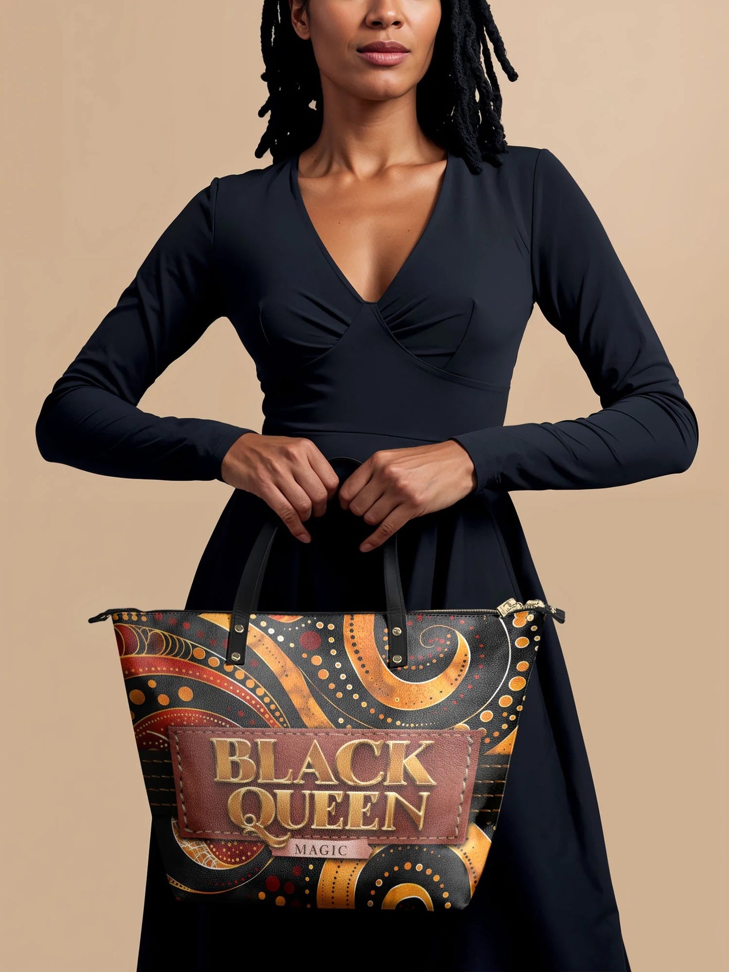 Afroyla "Makeda" Leather Tote Bag