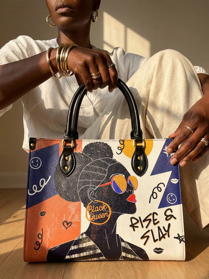 Afroyla "Sanaa" Salt Pop Leather Handbag