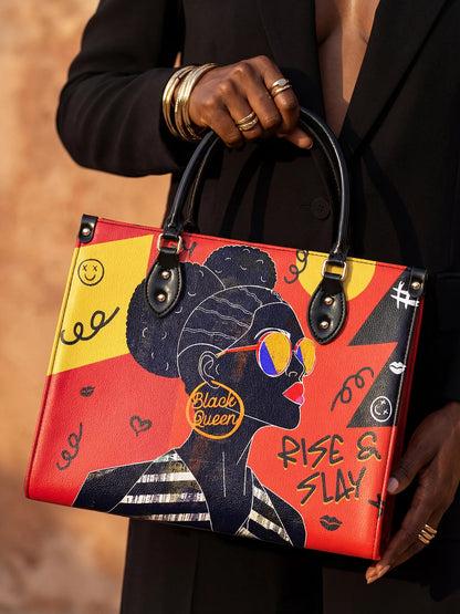 Afroyla "Sanaa" Paprika Leather Handbag