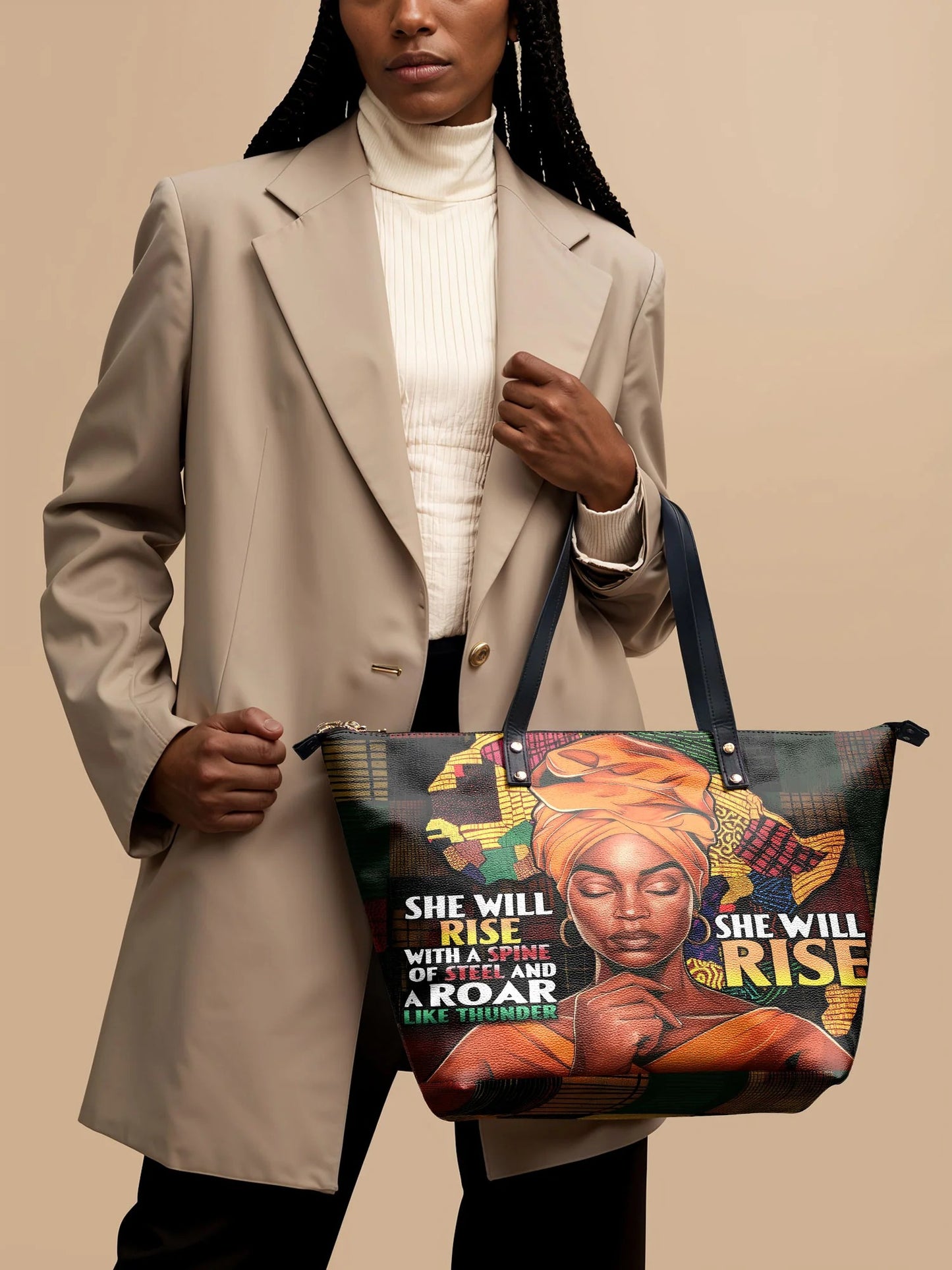 Afroyla "Thundara" Leather Tote Bag