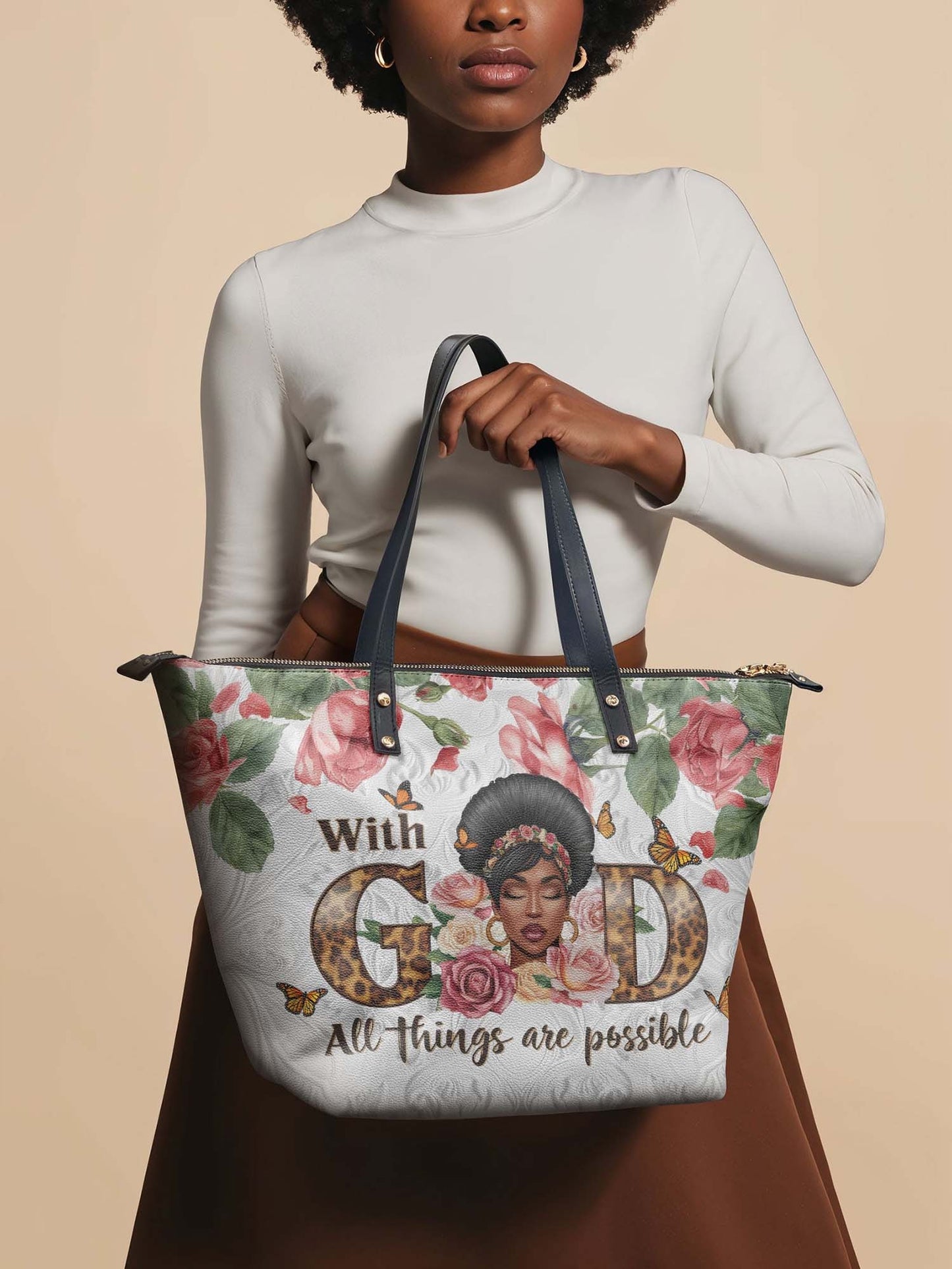 Afroyla "Zanira" Leather Tote Bag