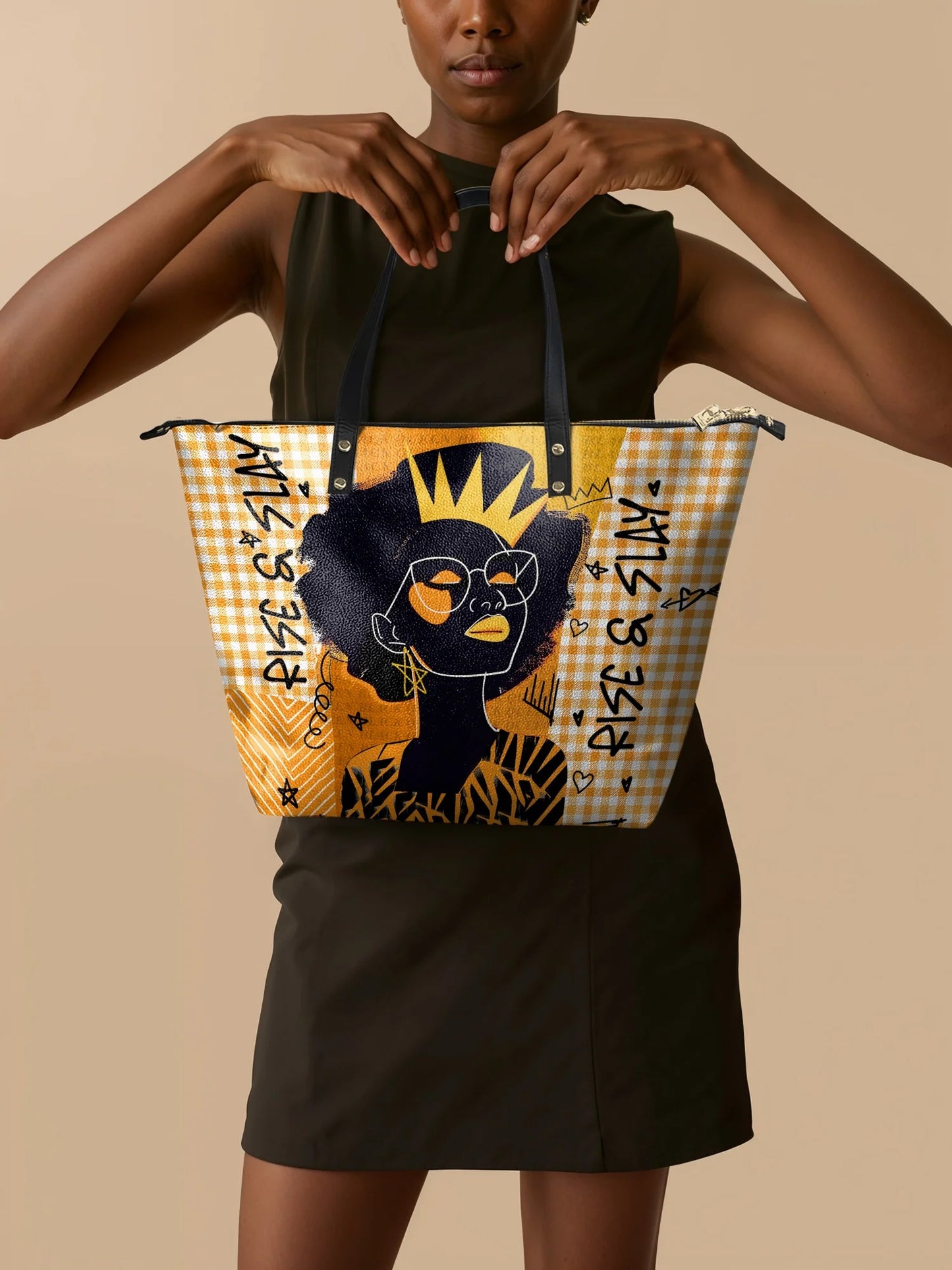 Afroyla "Aina" Honeycomb Leather Tote Bag