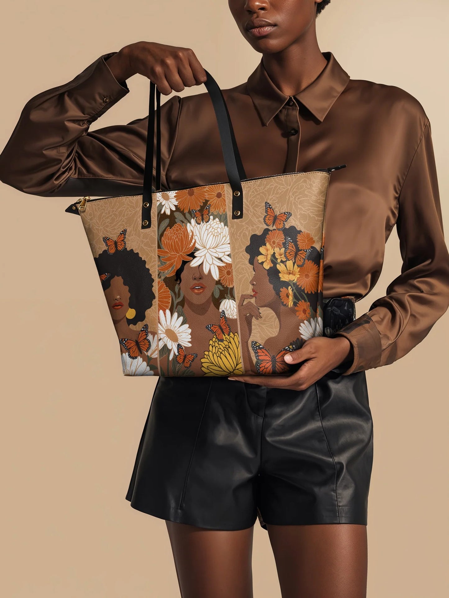 Afroyla "Ayira" Leather Tote Bag