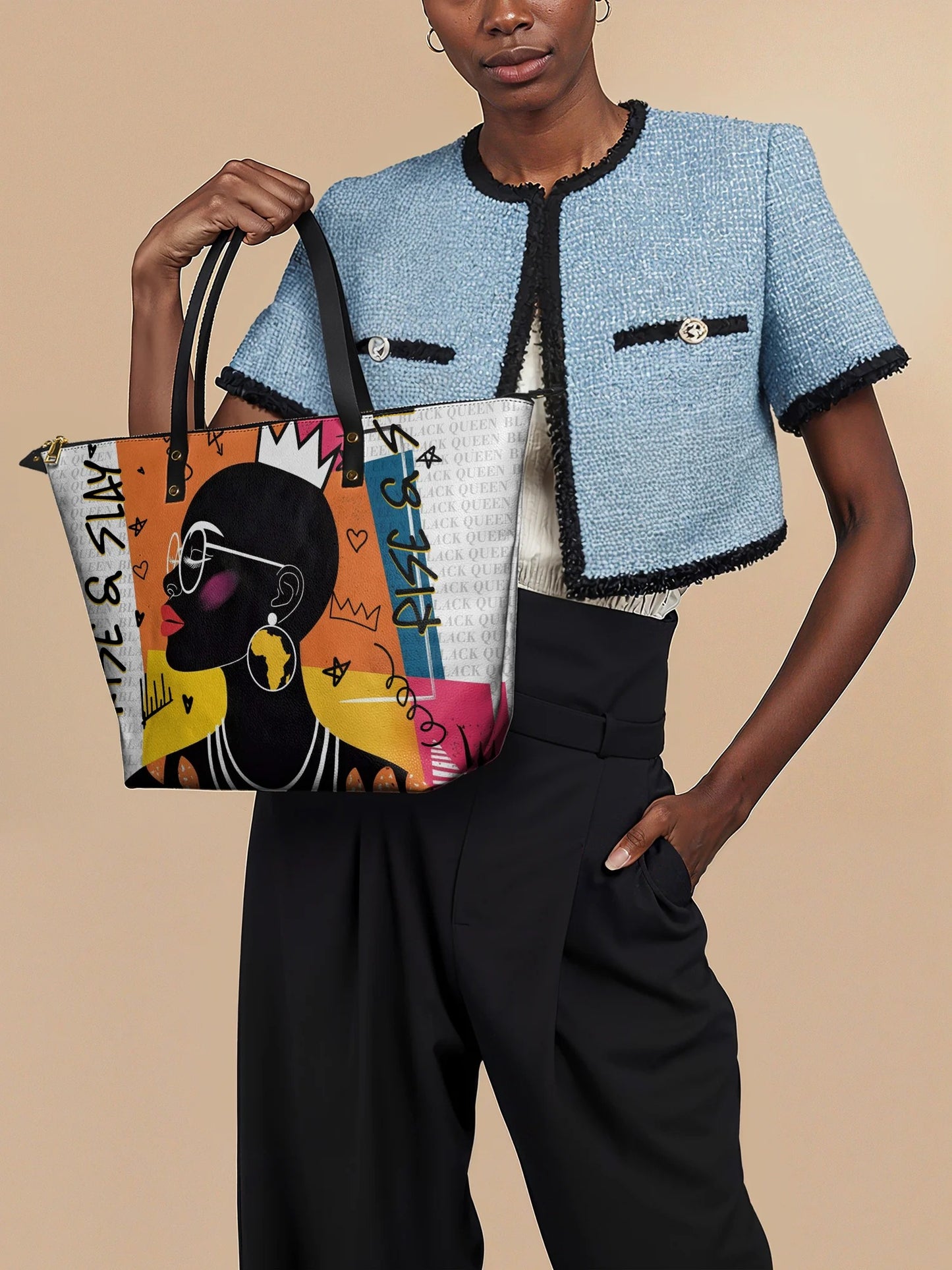 Afroyla "Baridi" Leather Tote Bag