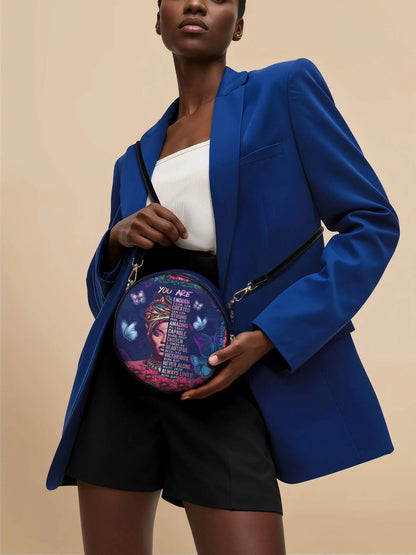 Afroyla "Imani" Blue Orchid Circle Crossbody Bag