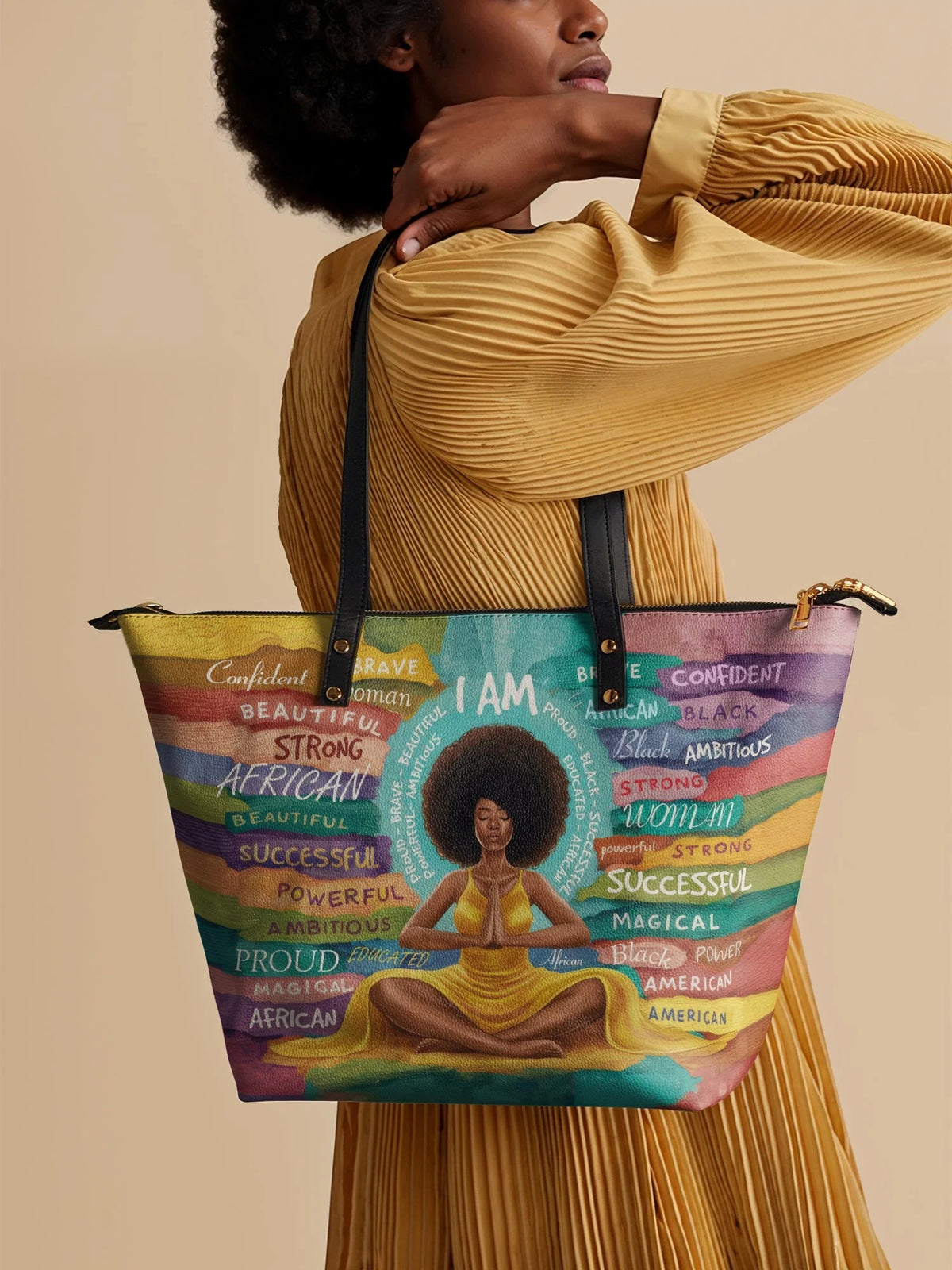 Afroyla "AfroEssence" Leather Tote Bag