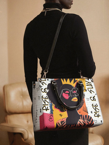 Afroyla "Aina" Coconut White Leather Handbag
