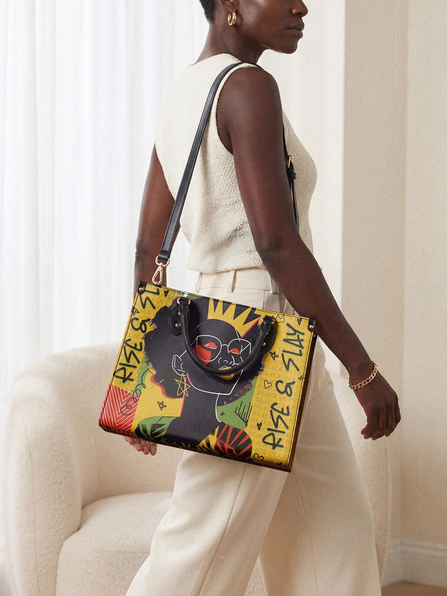 Afroyla "Aina" Lemon Zest Leather Handbag