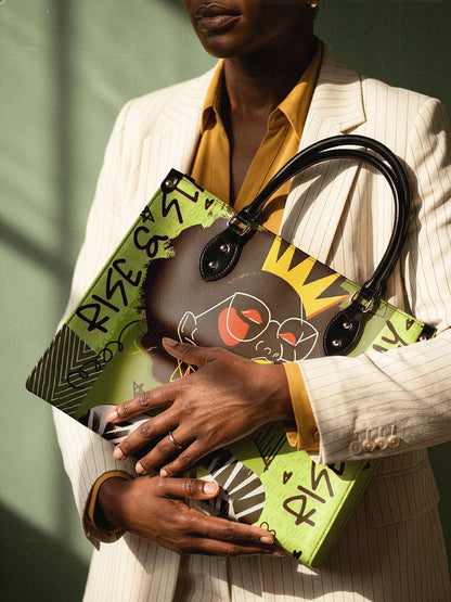 Afroyla "Aina" Lime Pop Leather Handbag