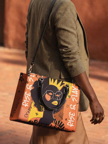 Afroyla "Aina" Orange Sorbet Leather Handbag