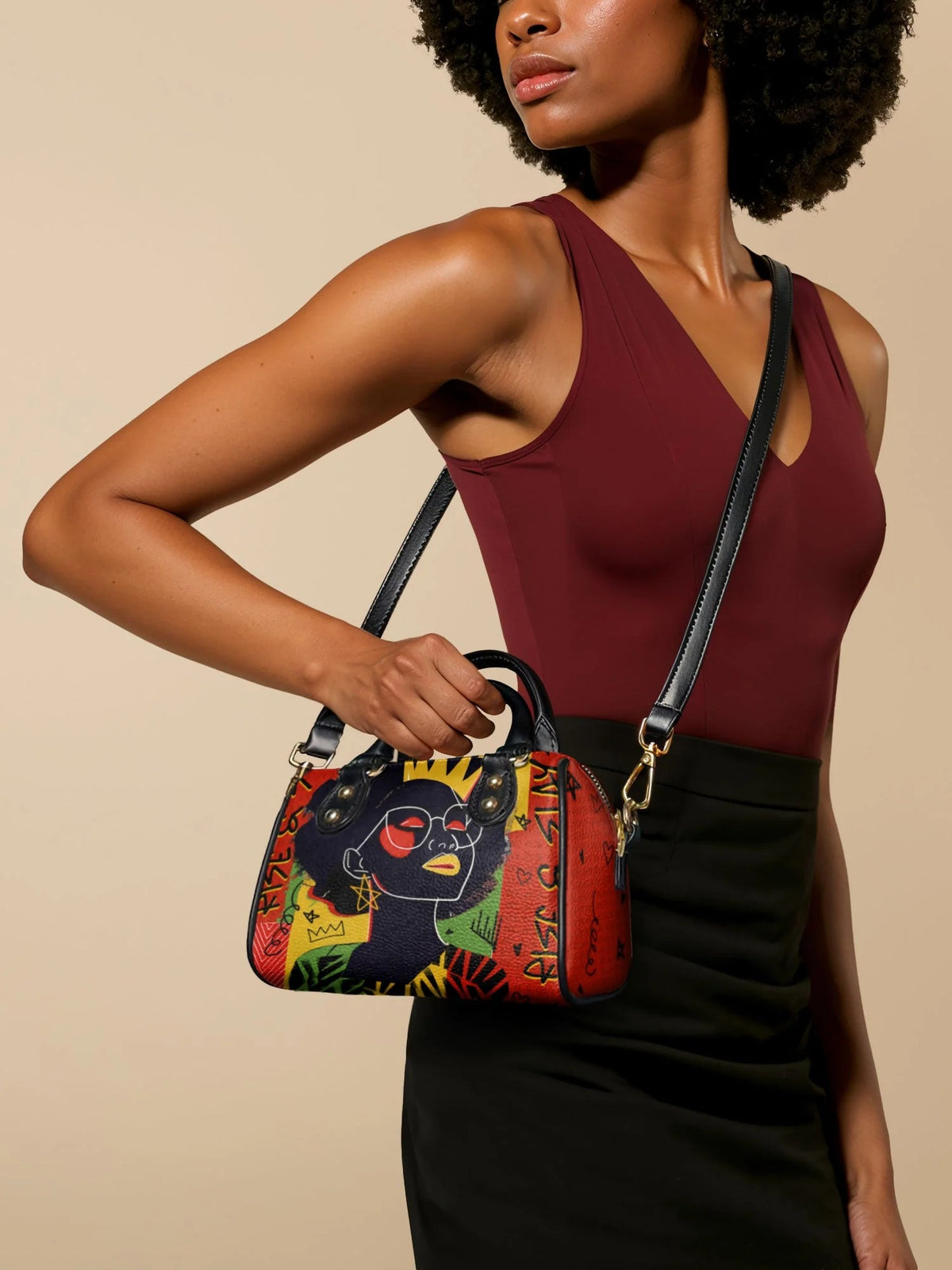 Afroyla "Aina" Flame Red Mini Satchel