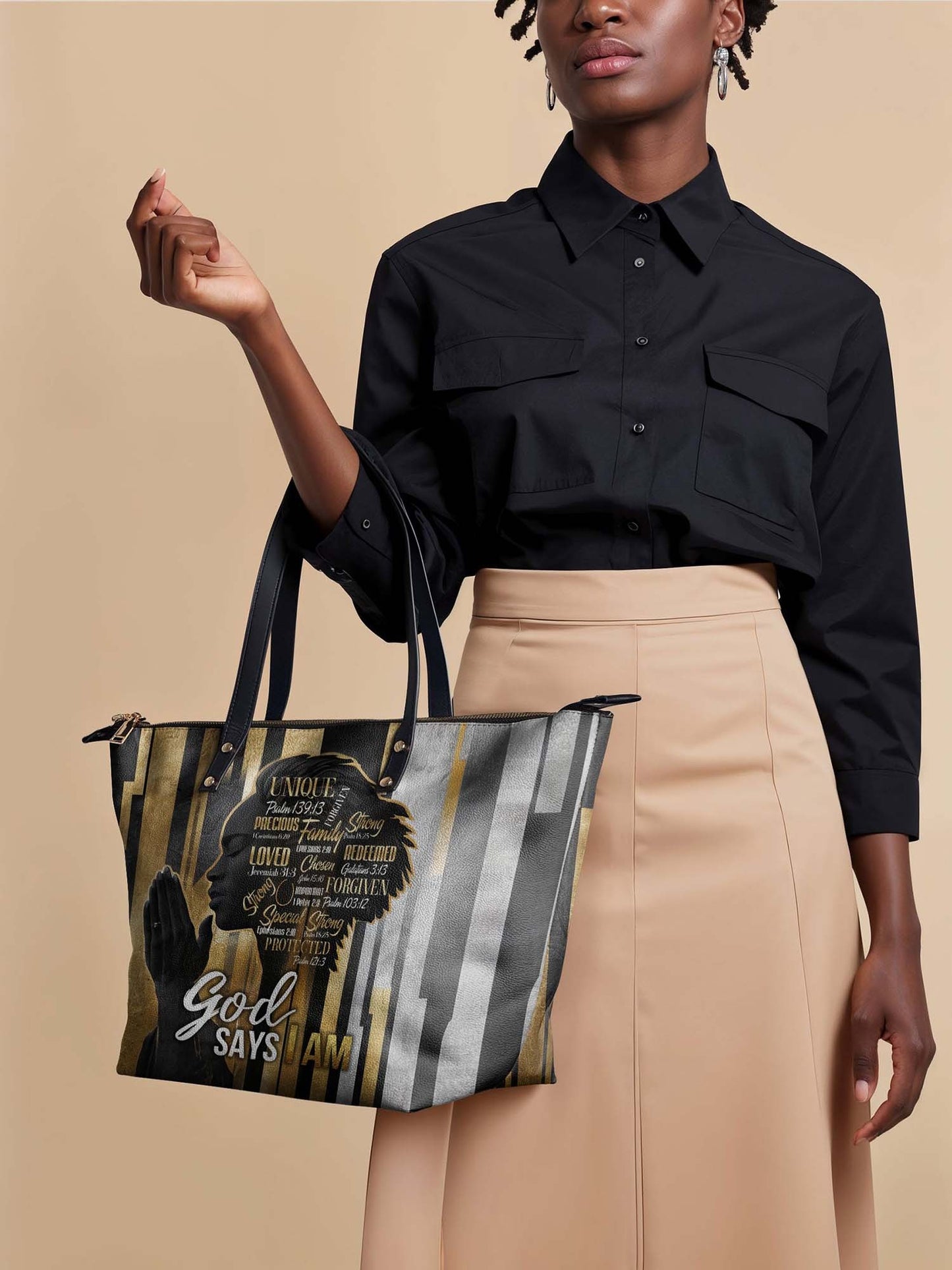 Afroyla "Amara" Leather Tote Bag