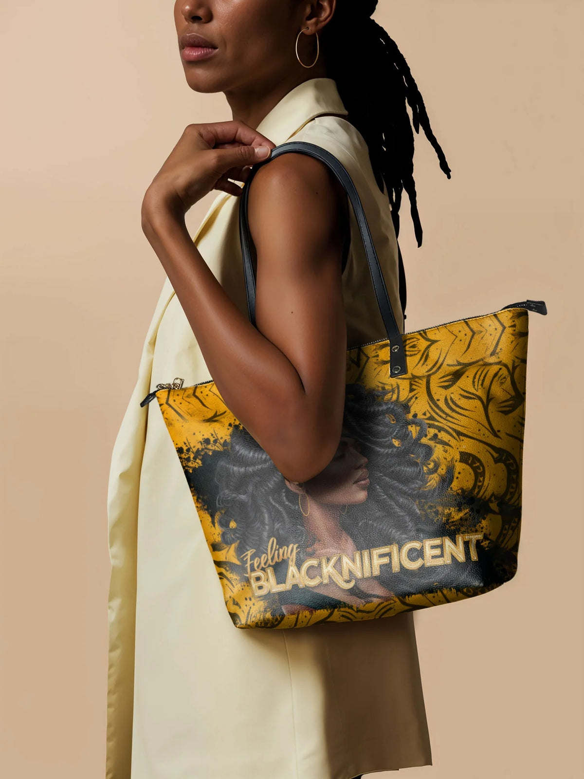 Afroyla "Blacknificent" Leather Tote Bag