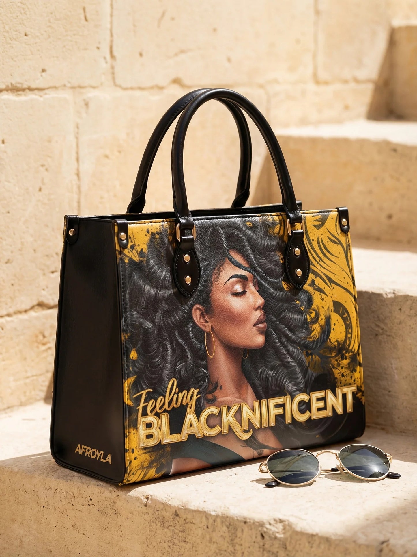Afroyla "Blacknificent" Leather Handbag