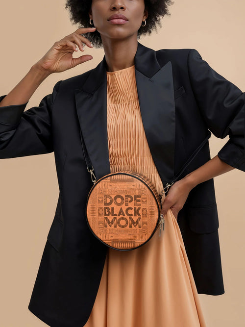Afroyla "Dope Black Mom" Circle Crossbody Bag
