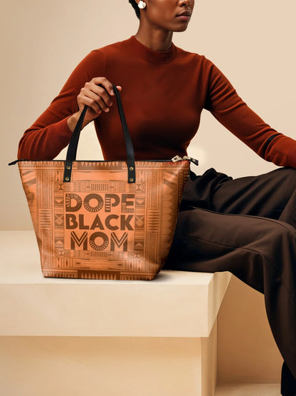 Afroyla "Dope Black Mom" Leather Tote Bag