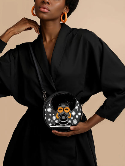 Afroyla "Fahari" Monochrome Circle Crossbody Bag
