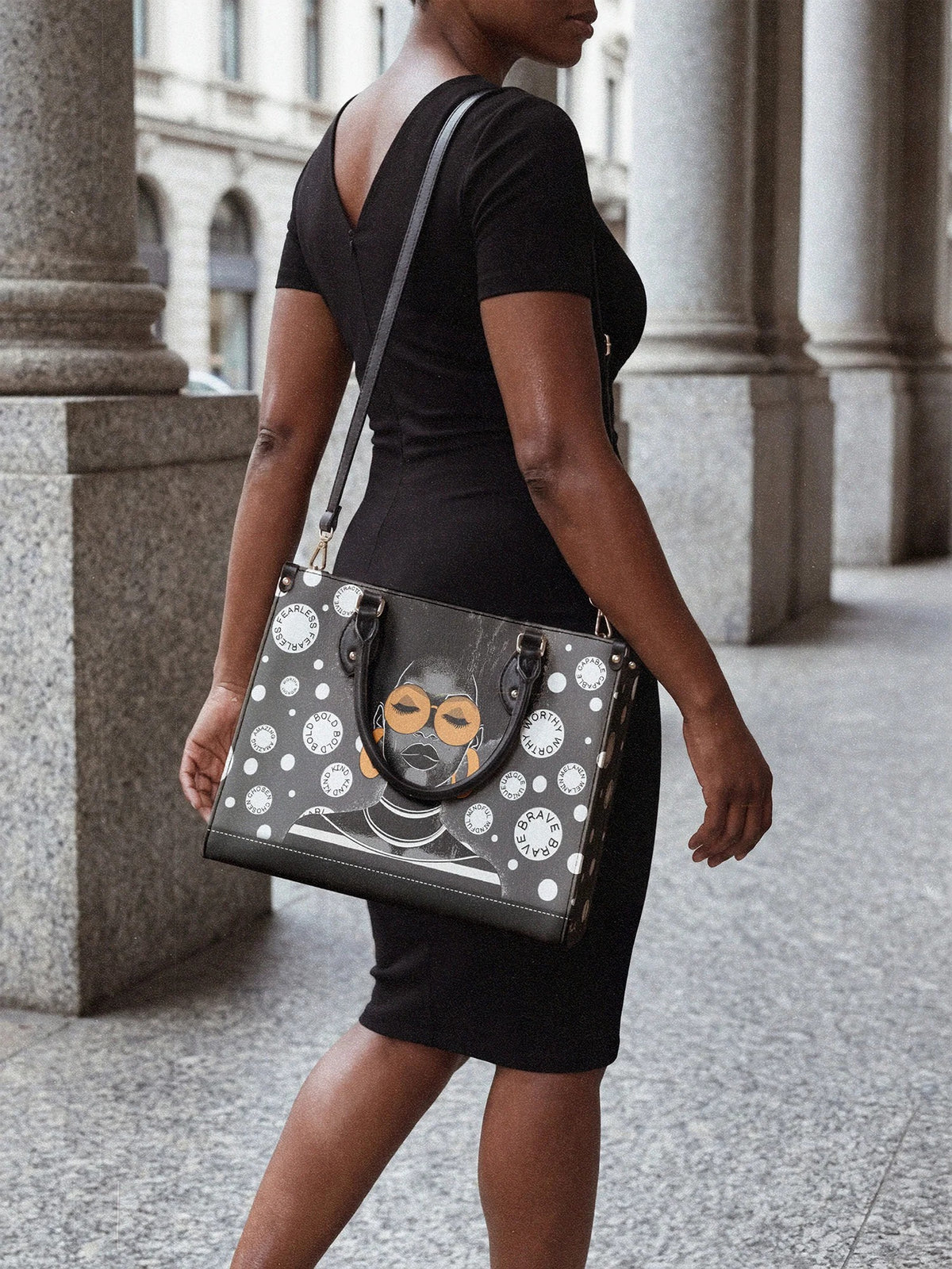 Afroyla "Fahari" Monochrome Leather Handbag