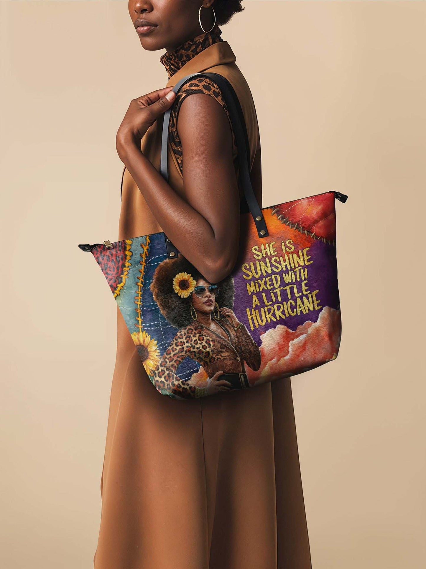 Afroyla "Huriya" Leather Tote Bag