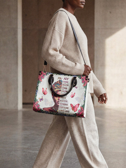 Afroyla "Imani" Dove White Leather Handbag
