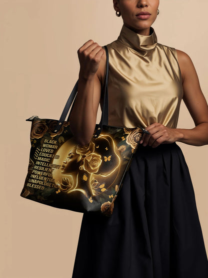 Afroyla "Lumina" Leather Tote Bag