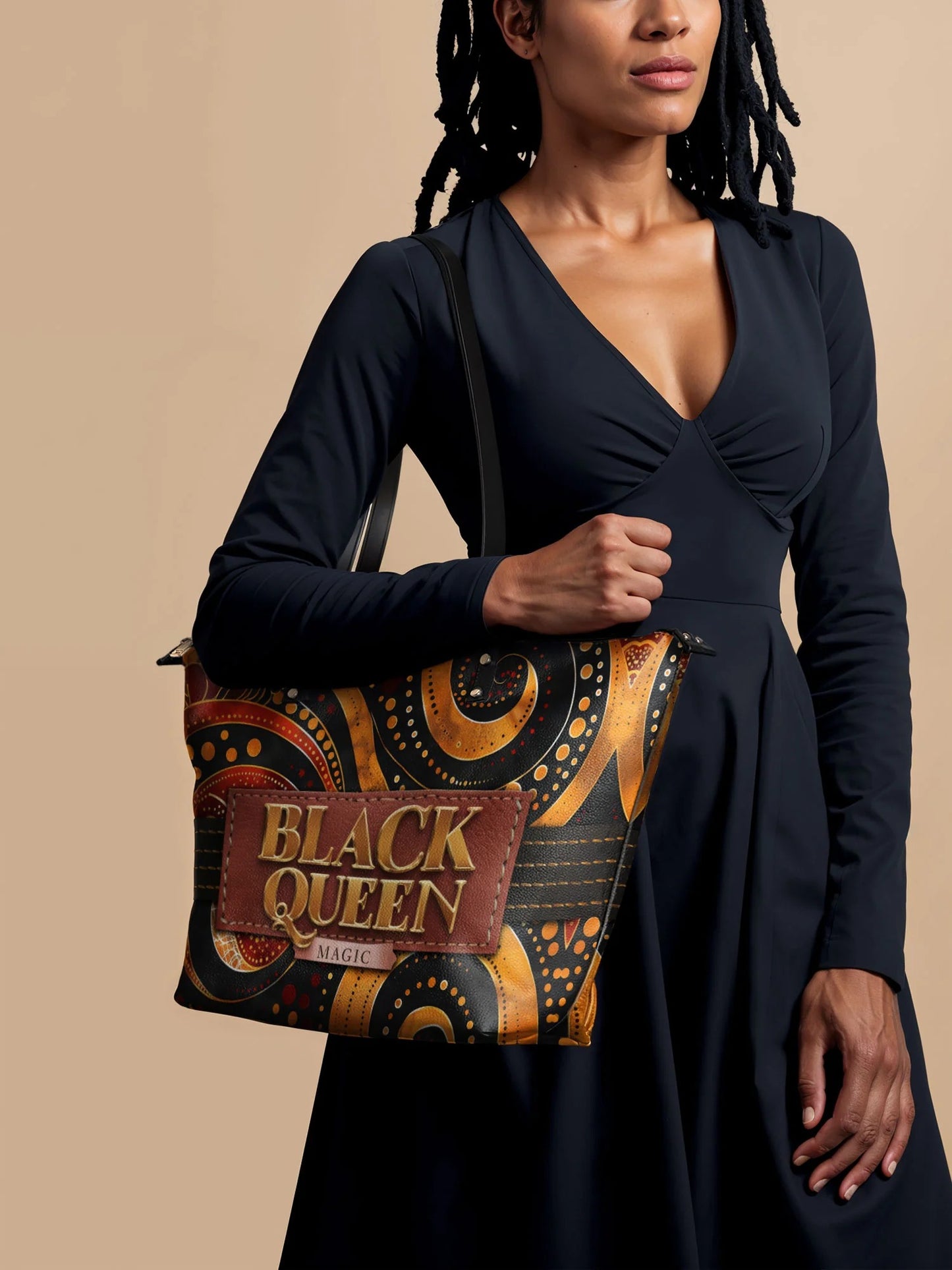 Afroyla "Makeda" Leather Tote Bag