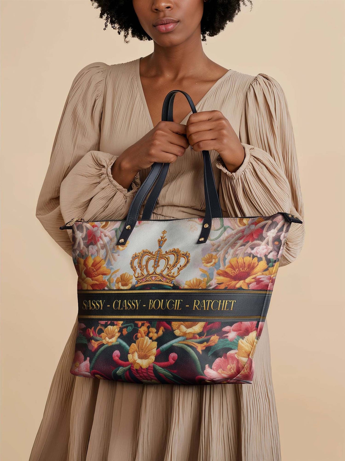 Afroyla "Naija Royale" Leather Tote Bag