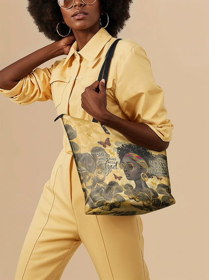 Afroyla "Njia" Leather Tote Bag