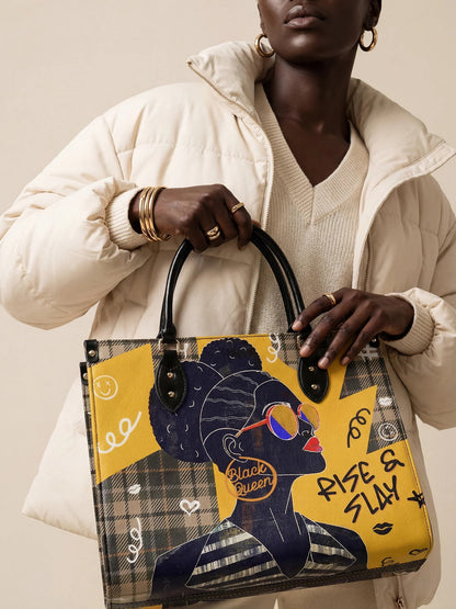 Afroyla "Sanaa" Cornbread Leather Handbag