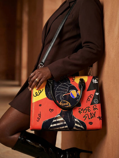 Afroyla "Sanaa" Paprika Leather Handbag