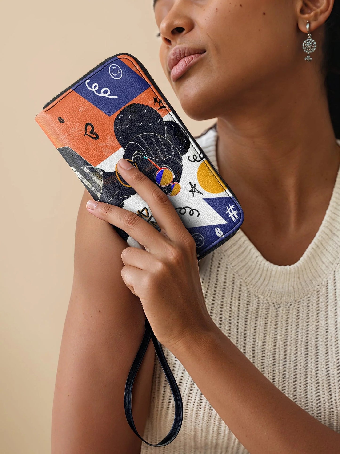 Afroyla "Sanaa" Salt Pop Wallet