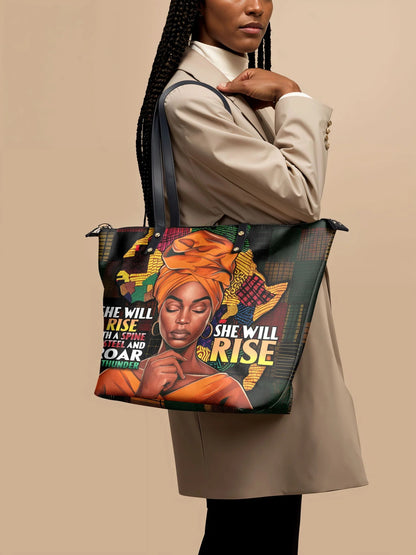 Afroyla "Thundara" Leather Tote Bag