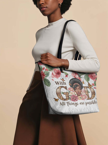 Afroyla "Zanira" Leather Tote Bag