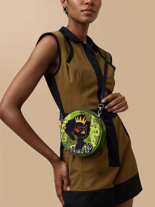 Afroyla "Aina" Lime Pop Circle Crossbody Bag